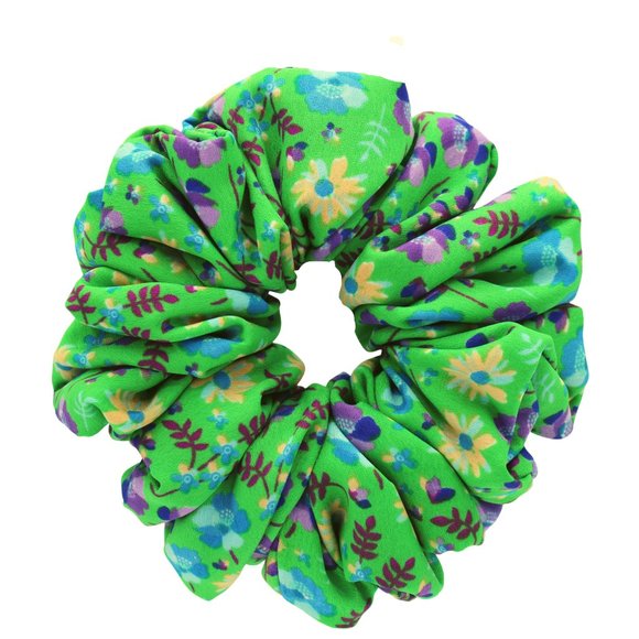 Bohemian Scrunchie, Floral Print Classic Hair Scrunchie - Picture 4 of 4